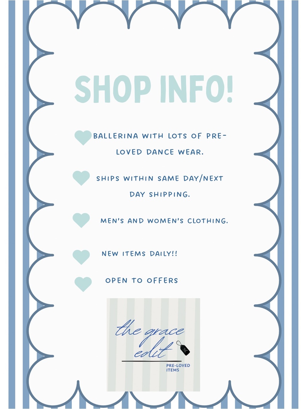Shop info!!🤍🩵